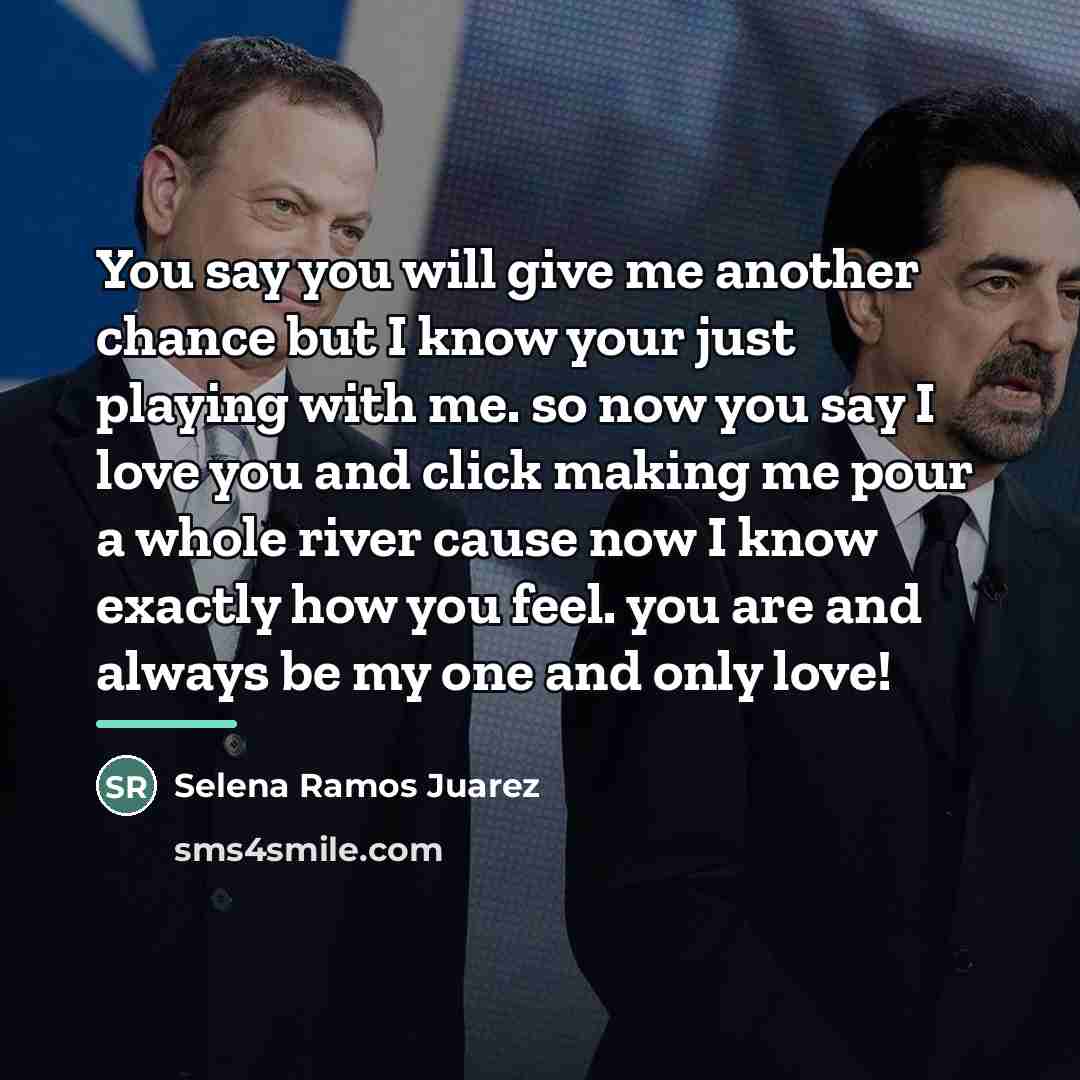 “You say you will give me another chance but I…” quote by Selena Ramos Juarez