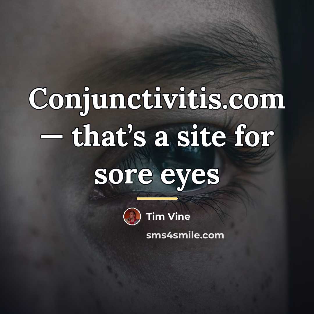 “Conjunctivitis.com — that’s a site for sore eyes…” quote by Tim Vine