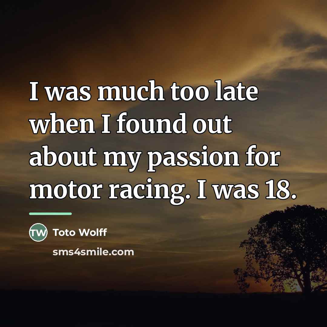 “I was much too late when I found out about…” quote by Toto Wolff