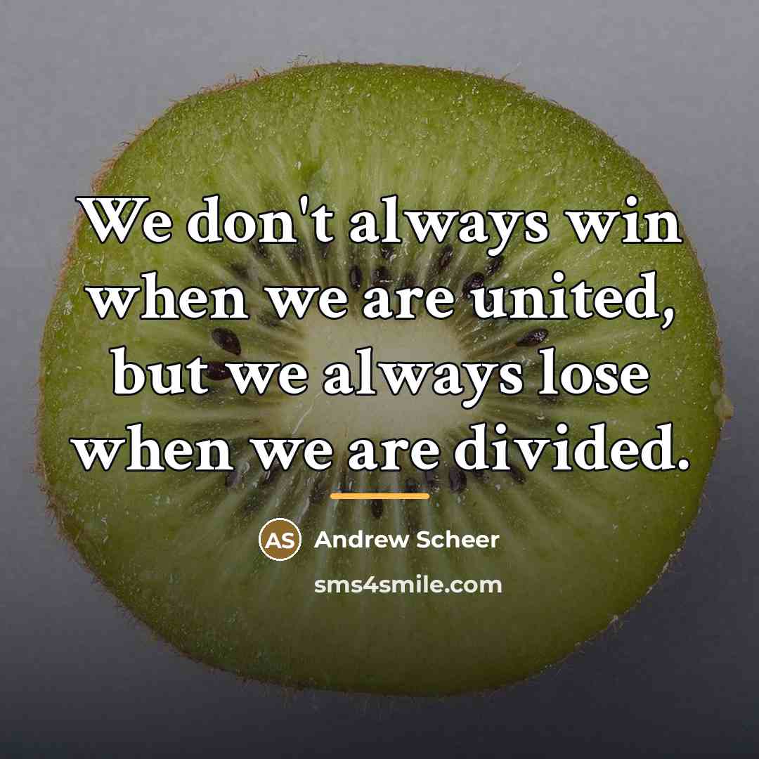 “We don't always win when we are united, but we…” quote by Andrew Scheer
