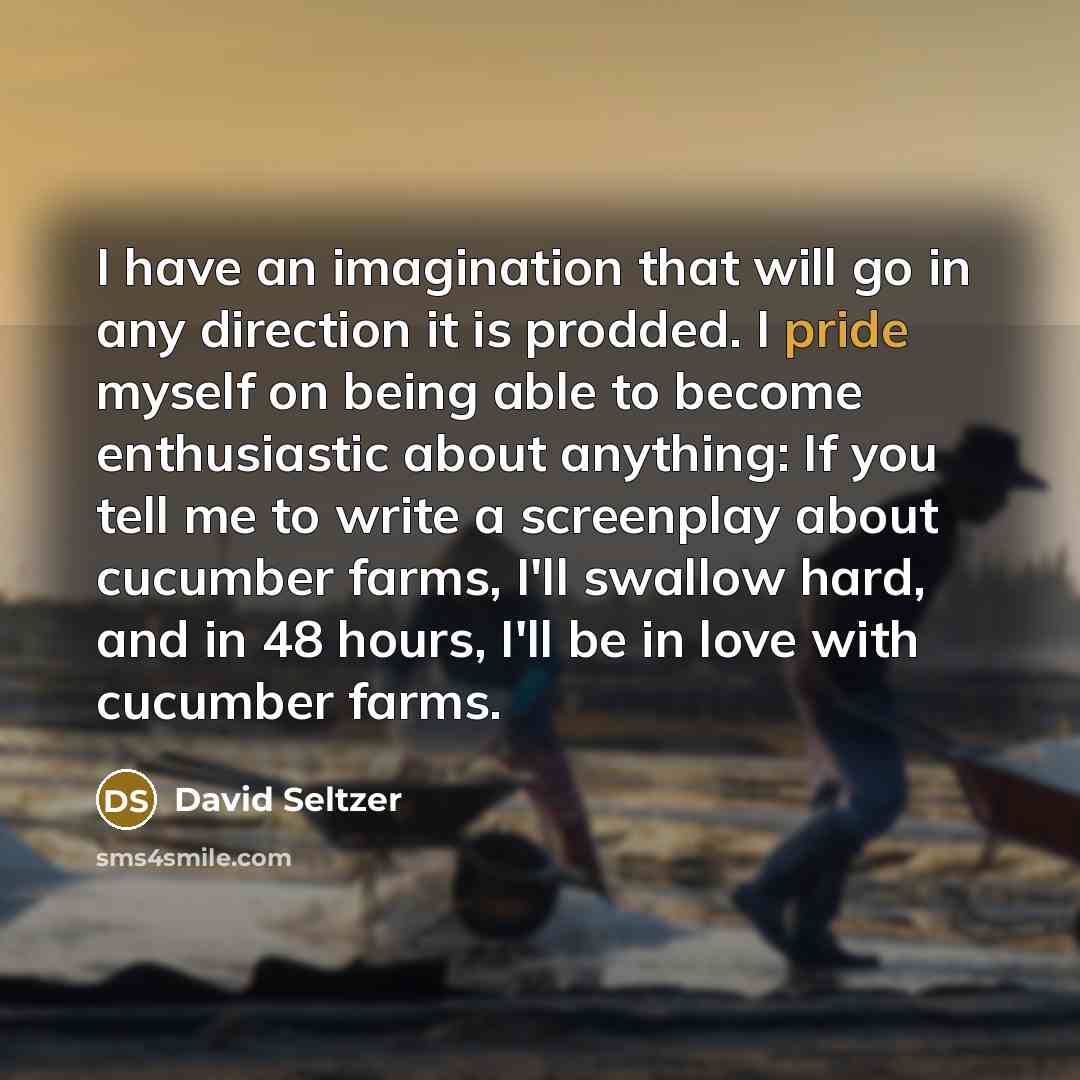 “I have an imagination that will go in any direction…” quote by David Seltzer