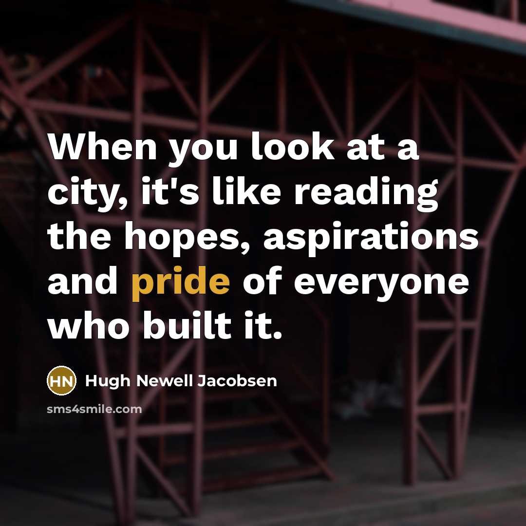 “When you look at a city, it's like reading the…” quote by Hugh Newell Jacobsen