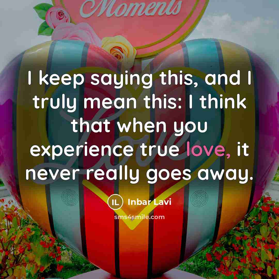 “I keep saying this, and I truly mean this: I…” quote by Inbar Lavi