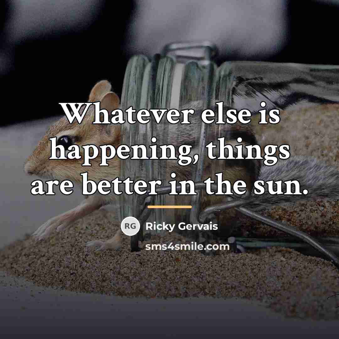 “Whatever else is happening, things are better in the sun.…” quote by Ricky Gervais