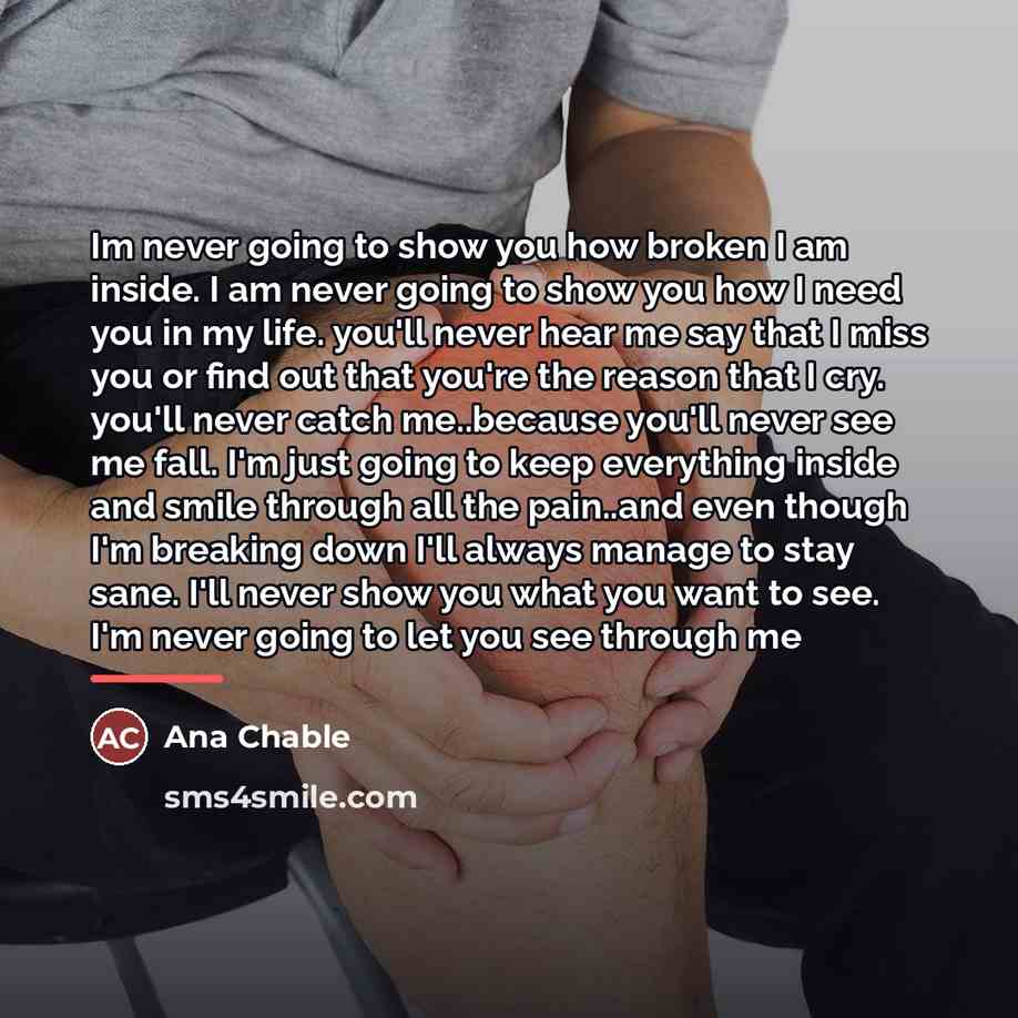 “Im never going to show you how broken I am…” quote by Ana Chable