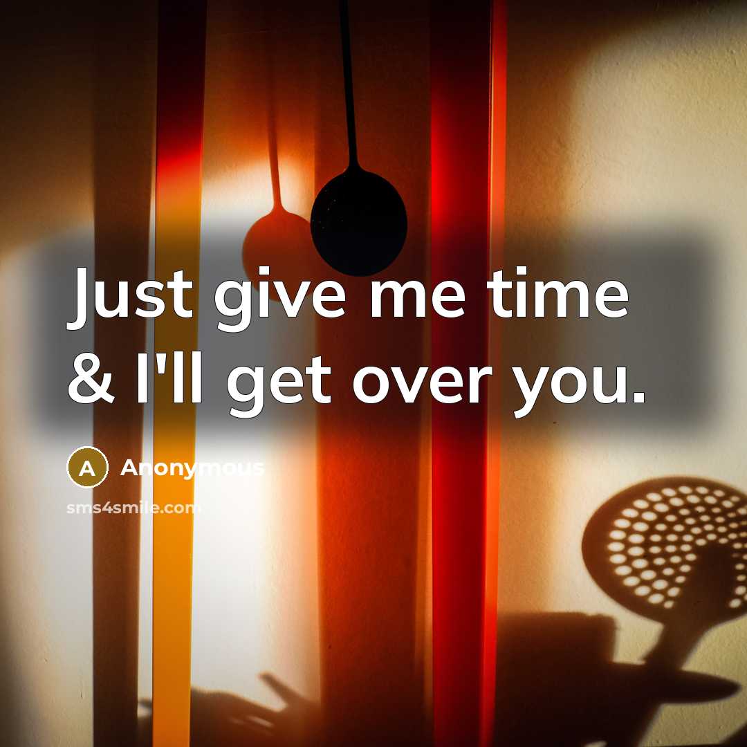 “Just give me time & I'll get over you.…” quote by Anonymous