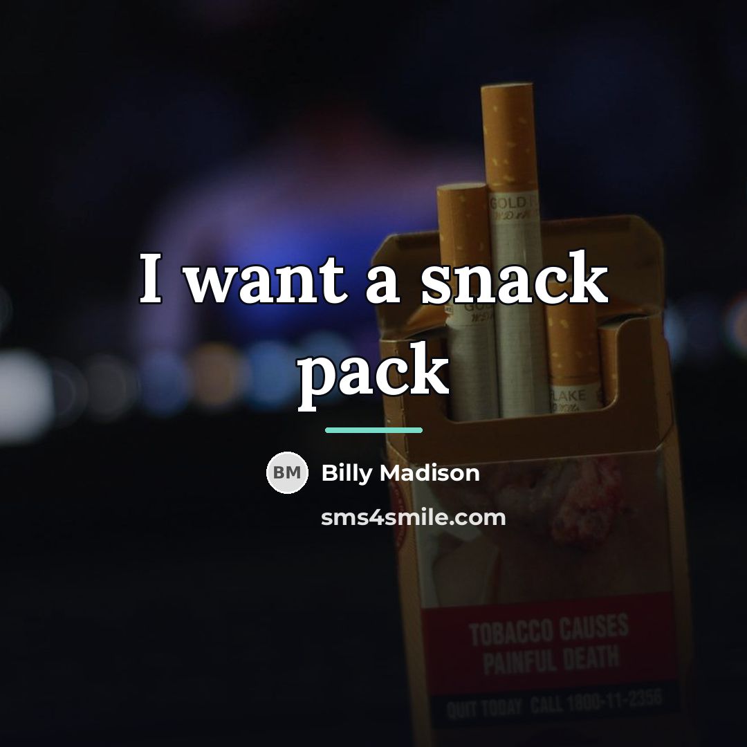 “I want a snack pack…” quote by Billy Madison