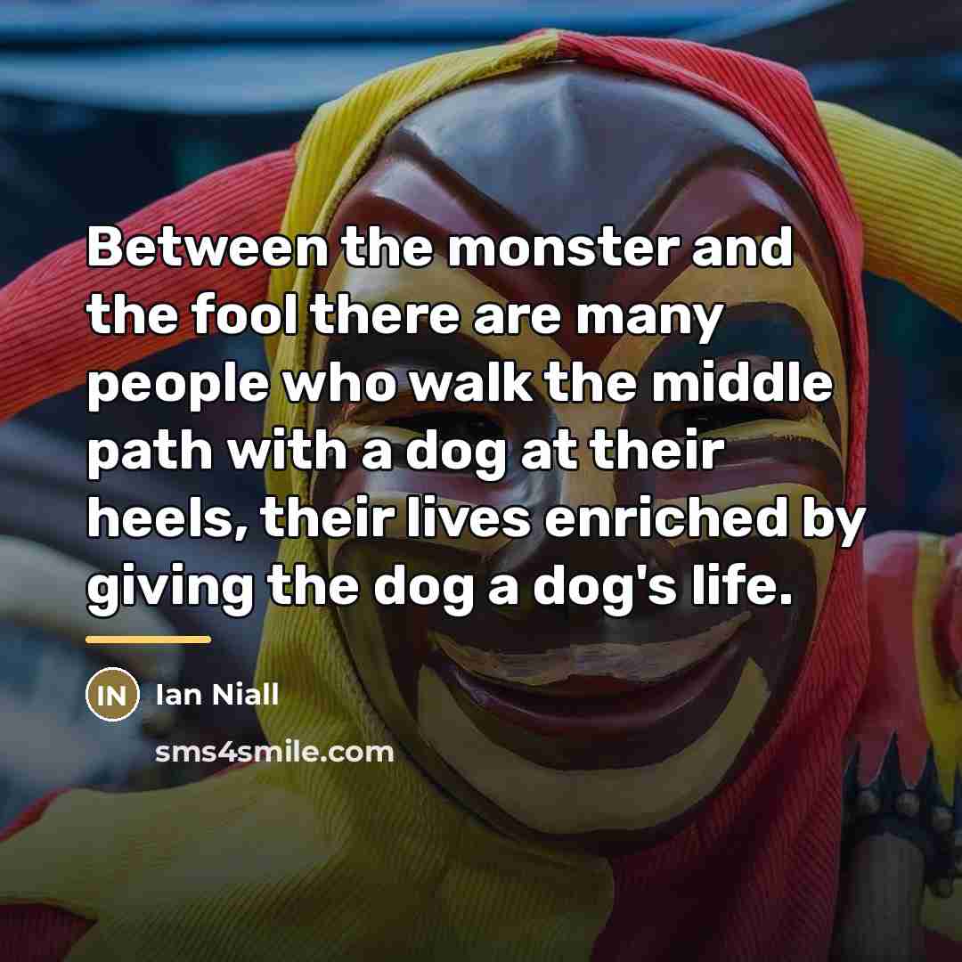 “Between the monster and the fool there are many people…” quote by Ian Niall