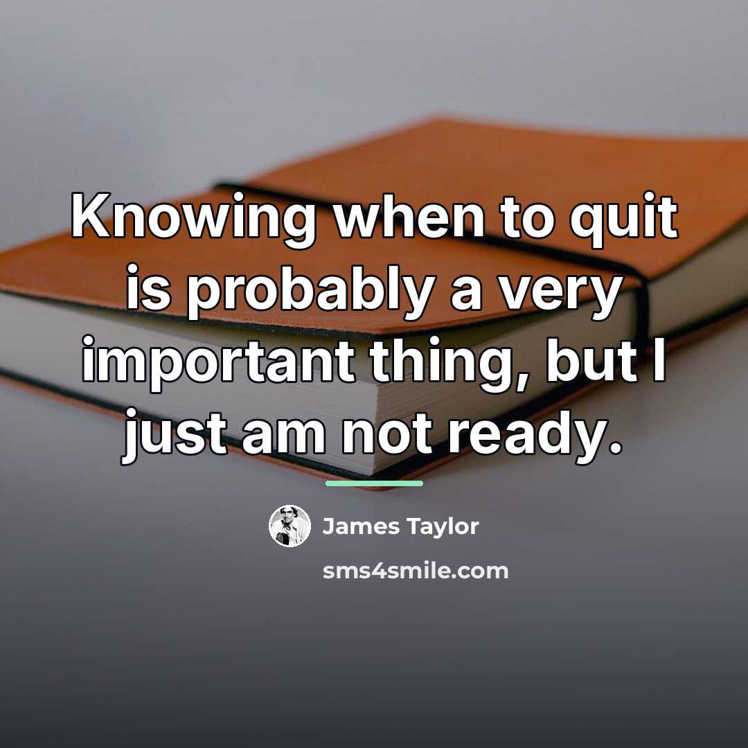 “Knowing when to quit is probably a very important thing,…” quote by James Taylor