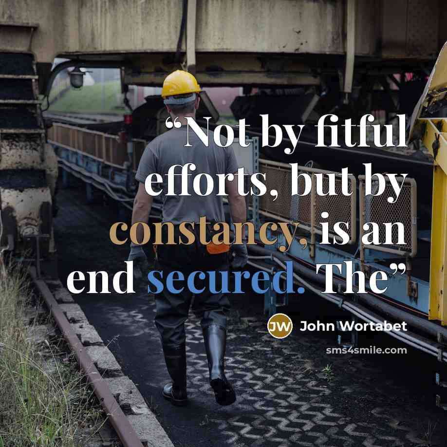 “Not by fitful efforts, but by constancy, is an end secured. The” quote by John Wortabet