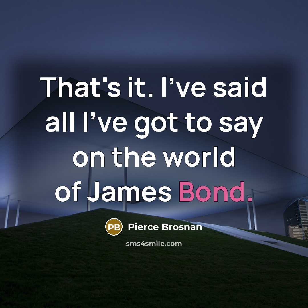 “That's it. I've said all I've got to say on…” quote by Pierce Brosnan