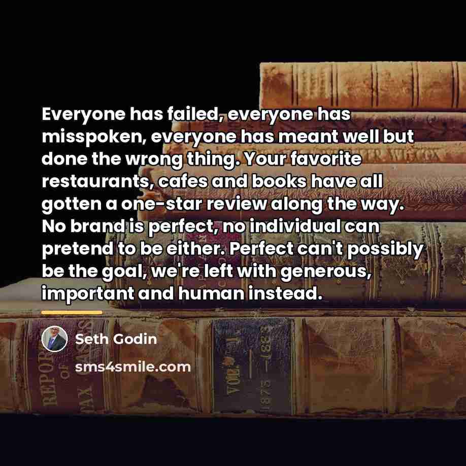“Everyone has failed, everyone has misspoken, everyone has meant well…” quote by Seth Godin