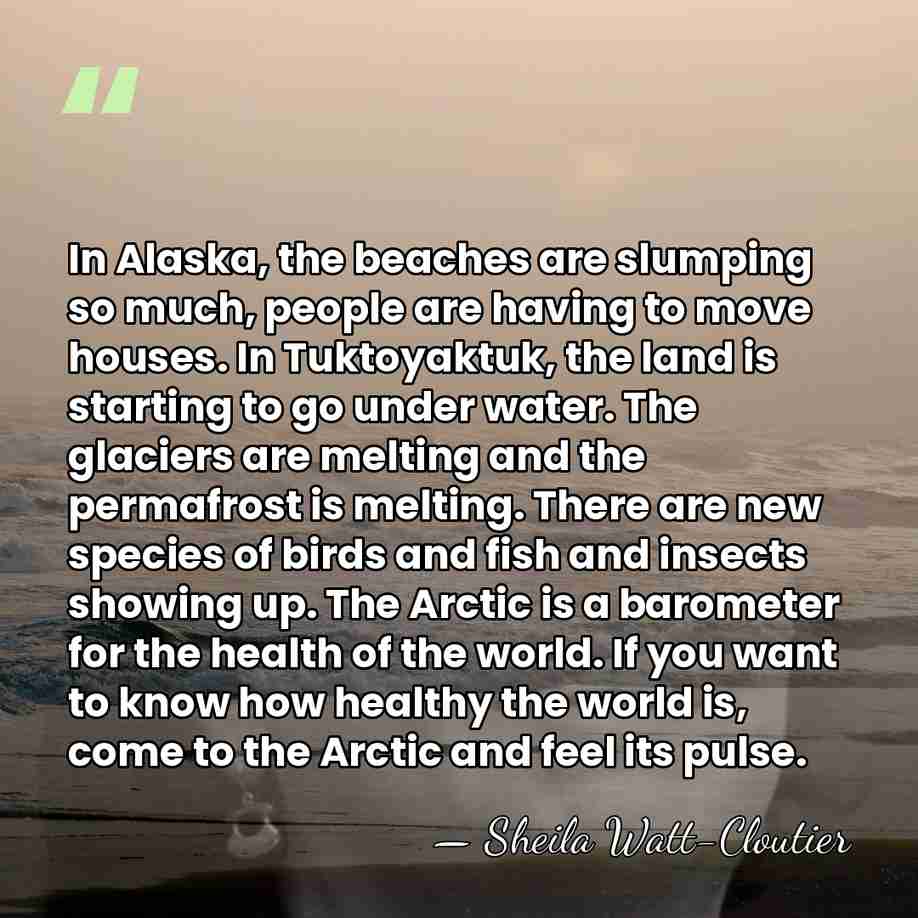 In Alaska, the beaches are slumping so much, people are having to&hellip; - Sheila Watt-Cloutier