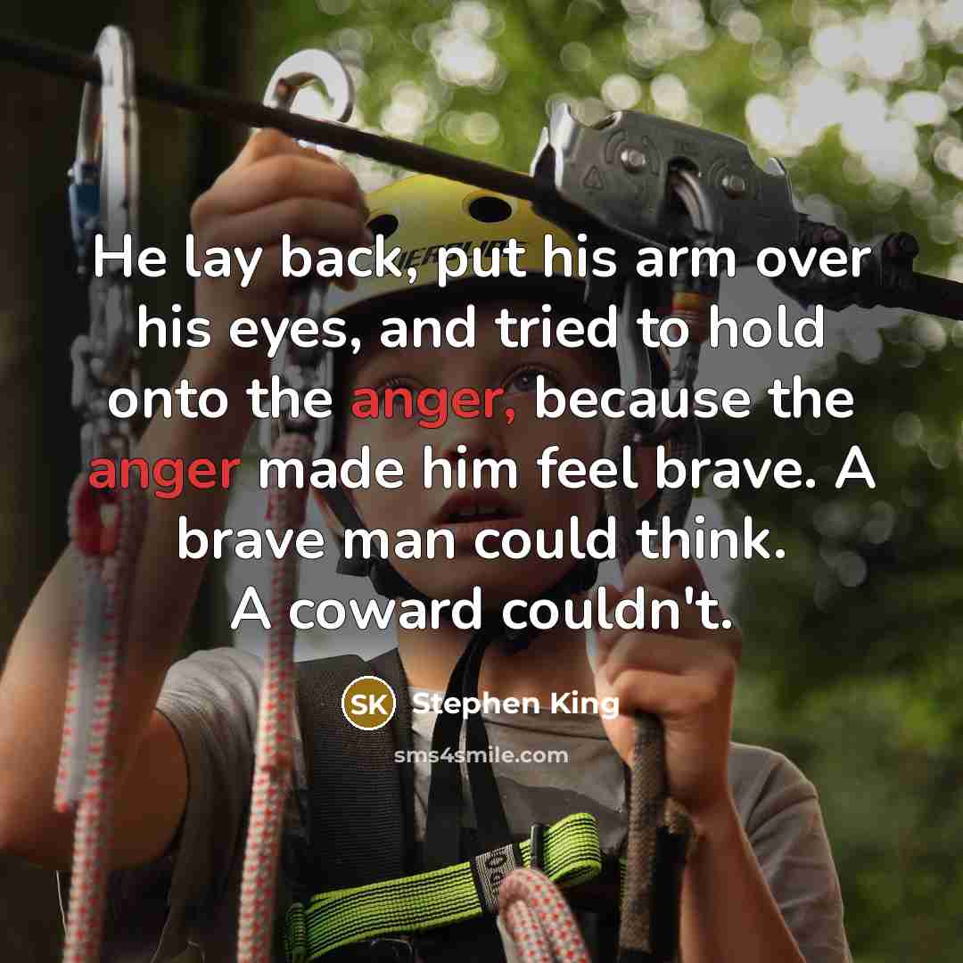 “He lay back, put his arm over his eyes, and…” quote by Stephen King