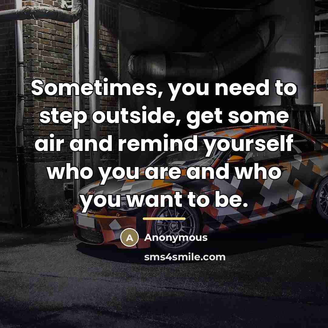 “Sometimes, you need to step outside, get some air and…” quote by Anonymous