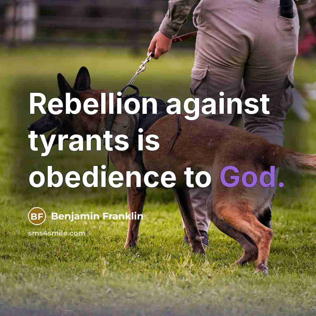 “Rebellion against tyrants is obedience to God.…” quote by Benjamin Franklin