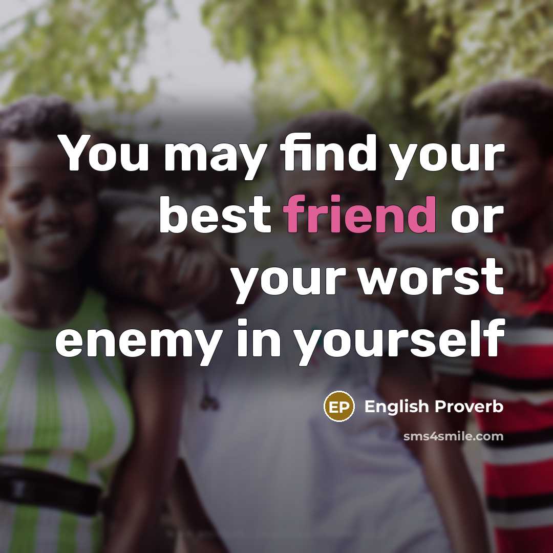 “You may find your best friend or your worst enemy…” quote by English Proverb