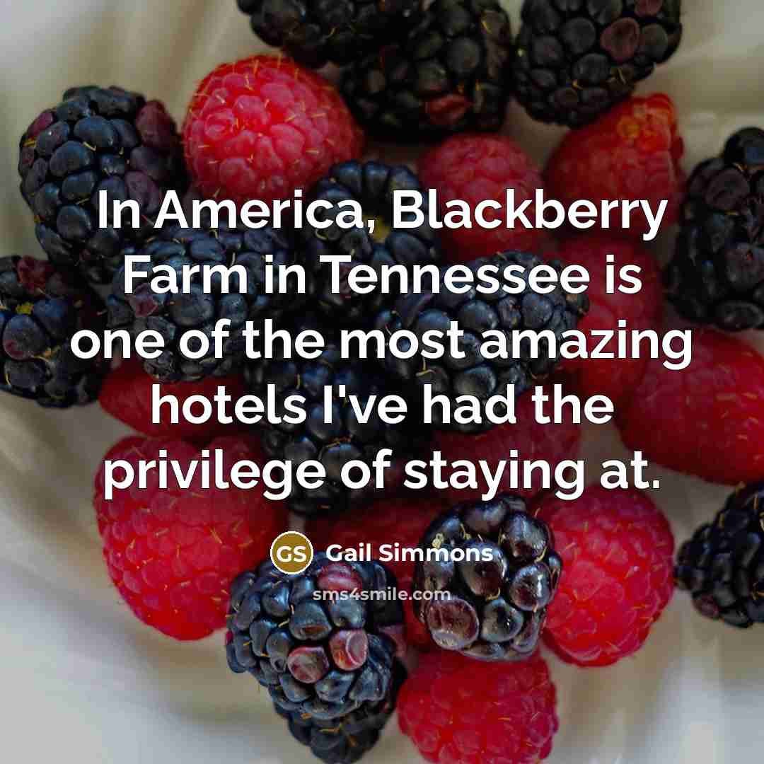 “In America, Blackberry Farm in Tennessee is one of the…” quote by Gail Simmons