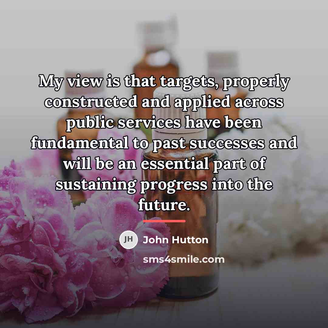 “My view is that targets, properly constructed and applied across…” quote by John Hutton
