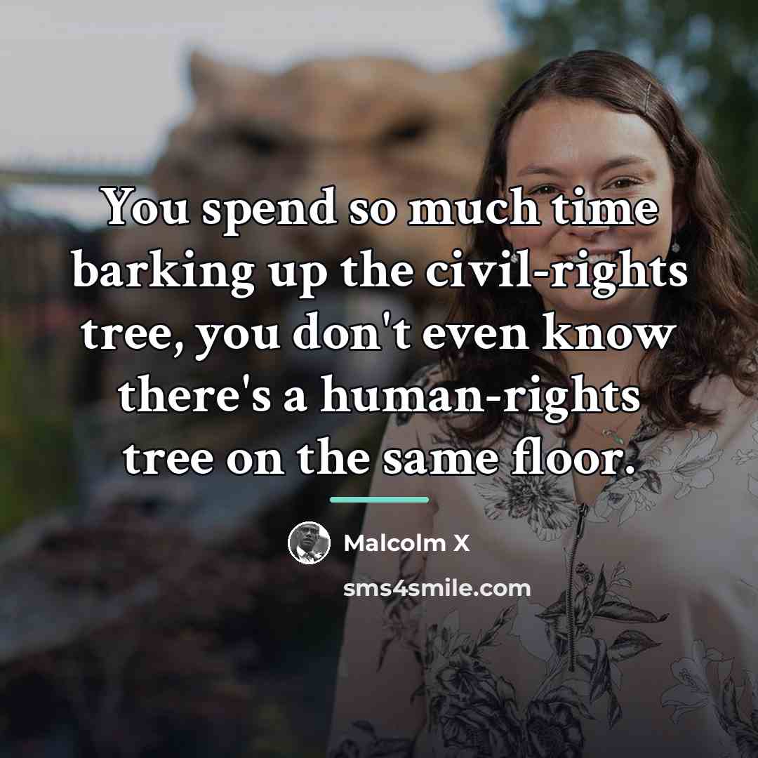 “You spend so much time barking up the civil-rights tree,…” quote by Malcolm X