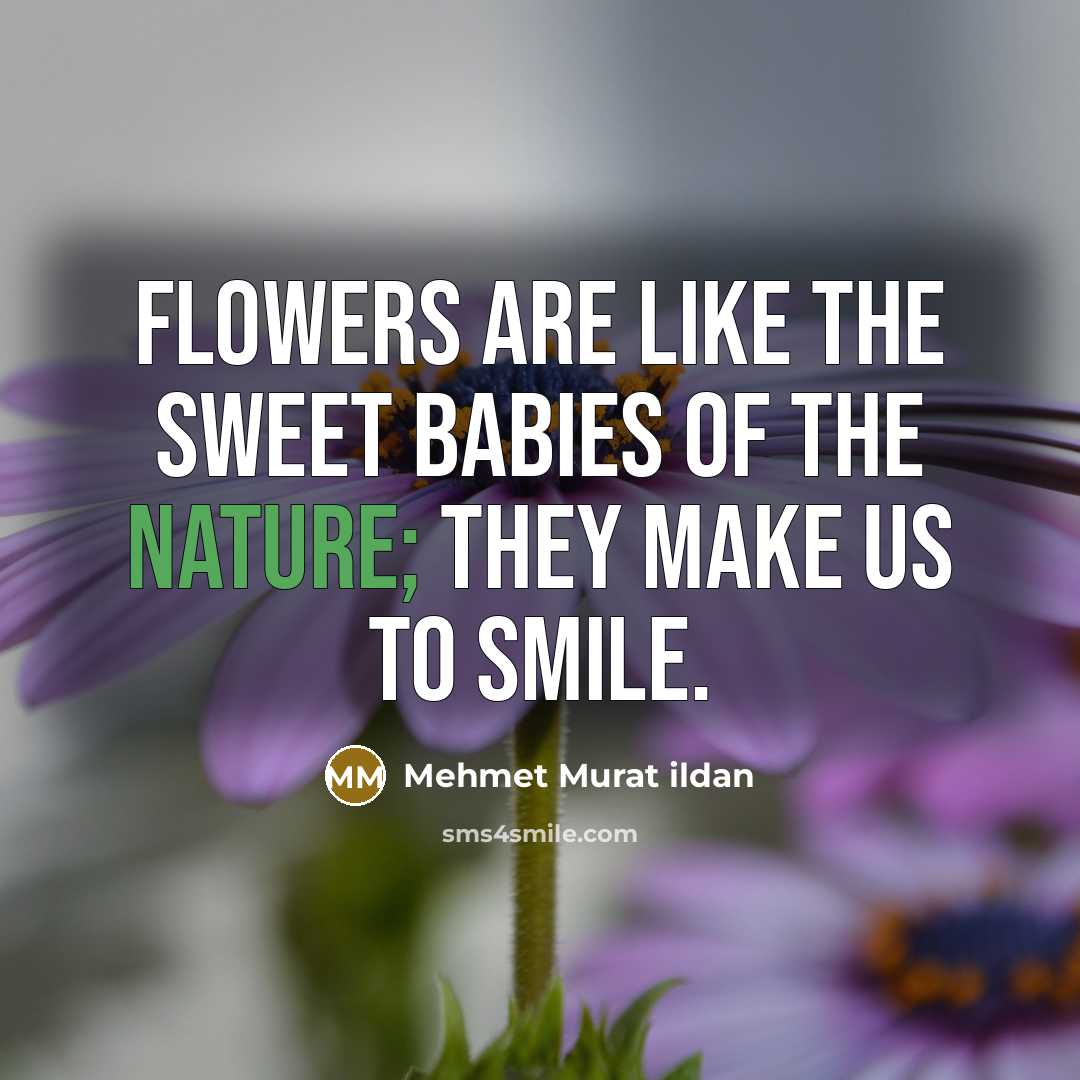 “Flowers are like the sweet babies of the nature; they…” quote by Mehmet Murat Ildan