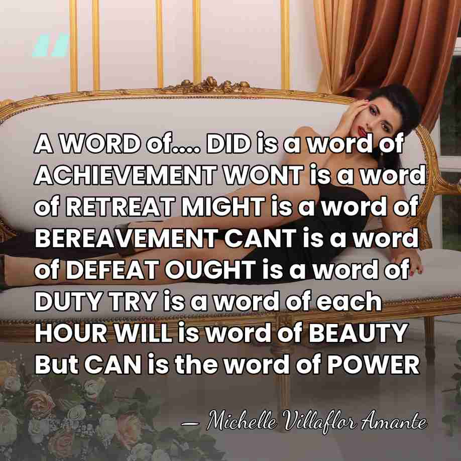 A WORD of.... DID is a word of ACHIEVEMENT WONT is a&hellip; - Michelle Villaflor Amante