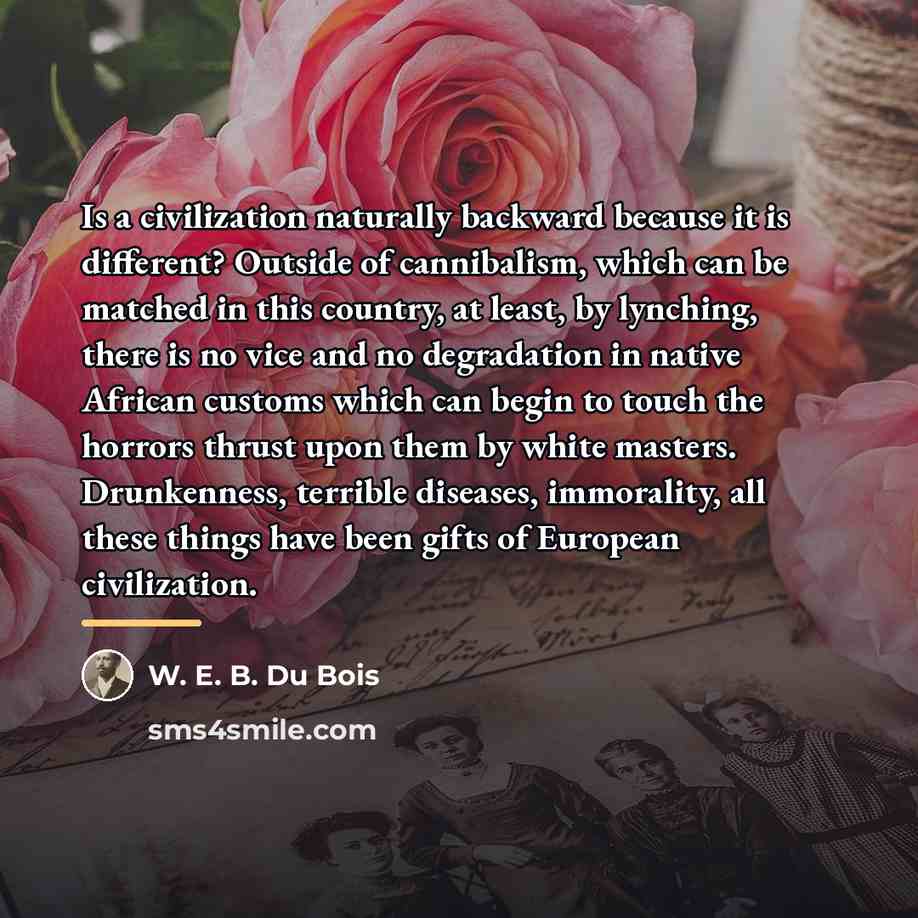 “Is a civilization naturally backward because it is different? Outside…” quote by W. E. B. Du Bois