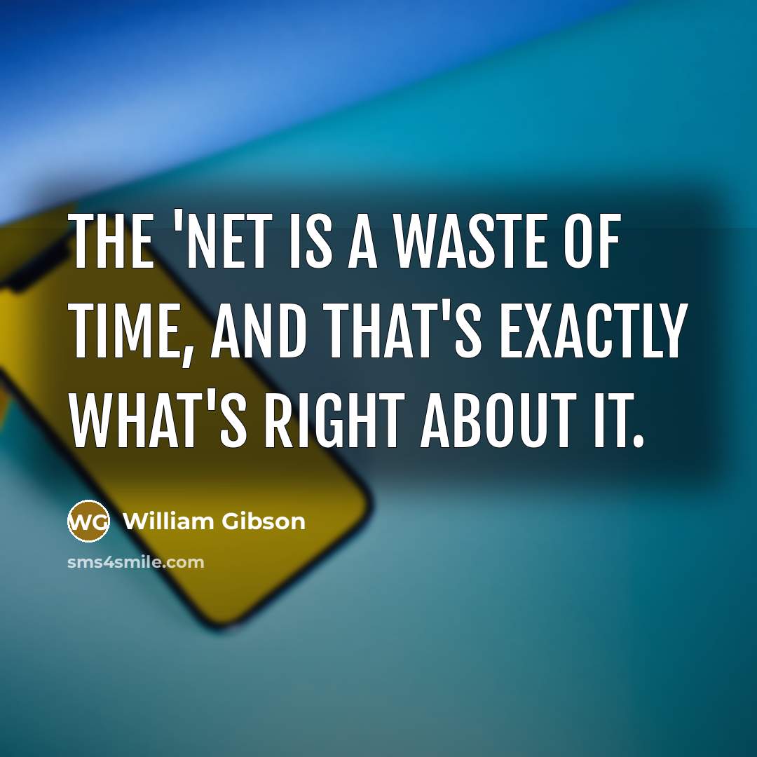 “The 'Net is a waste of time, and that's exactly…” quote by William Gibson