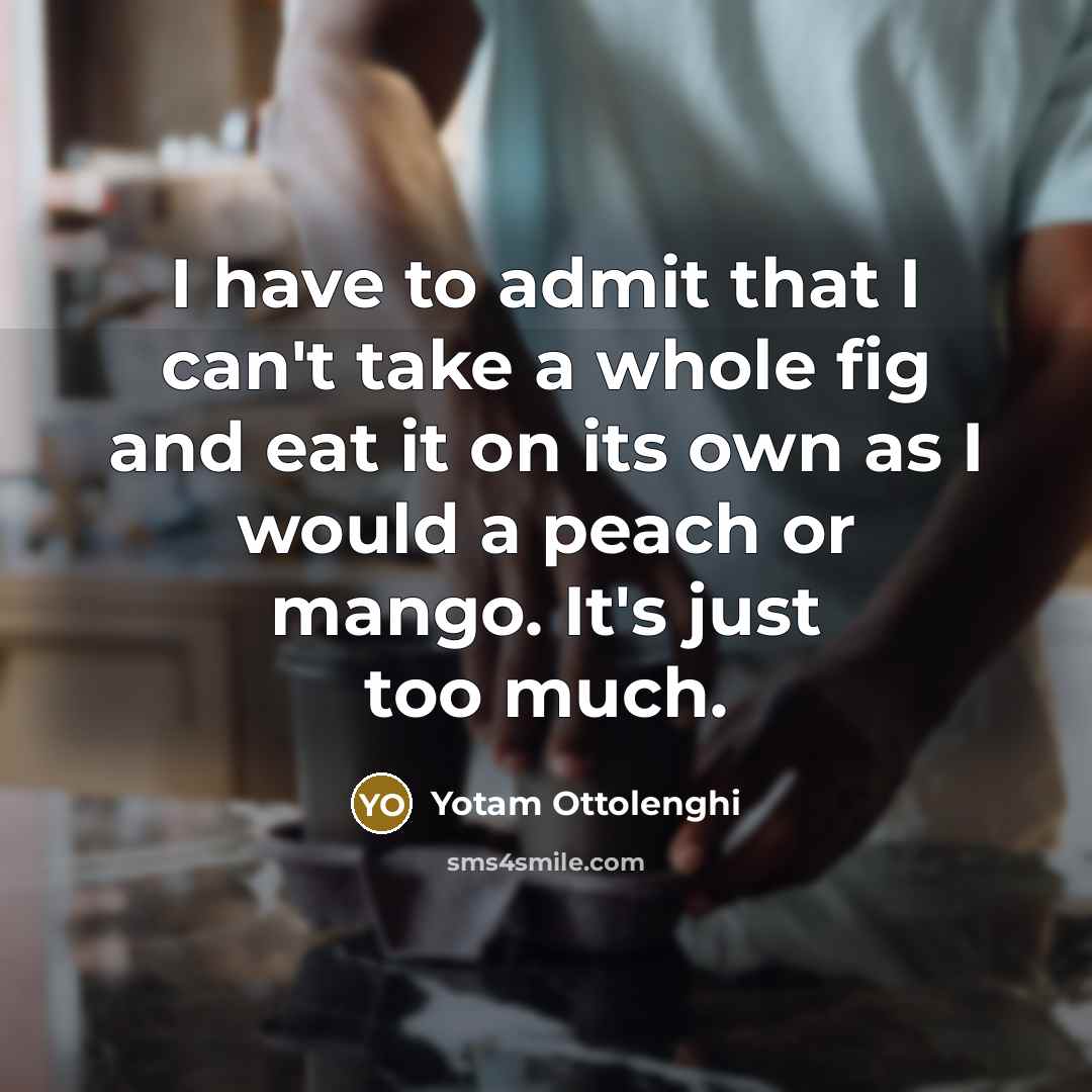 “I have to admit that I can't take a whole…” quote by Yotam Ottolenghi