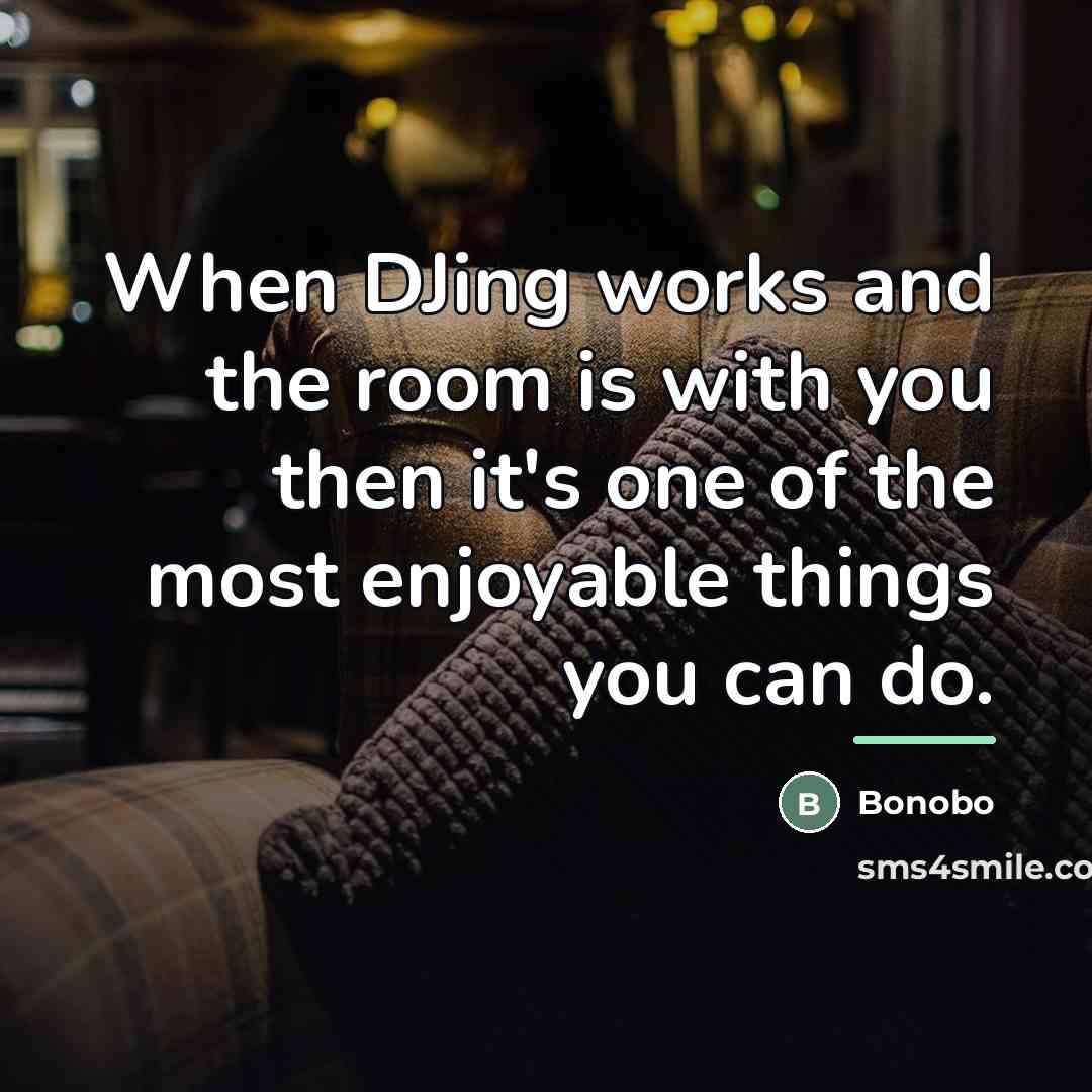 “When DJing works and the room is with you then…” quote by Bonobo