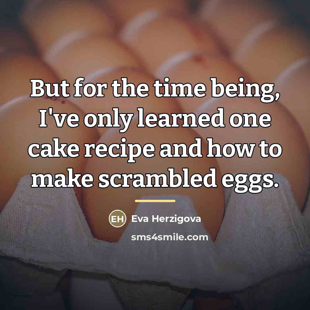 “But for the time being, I've only learned one cake…” quote by Eva Herzigova