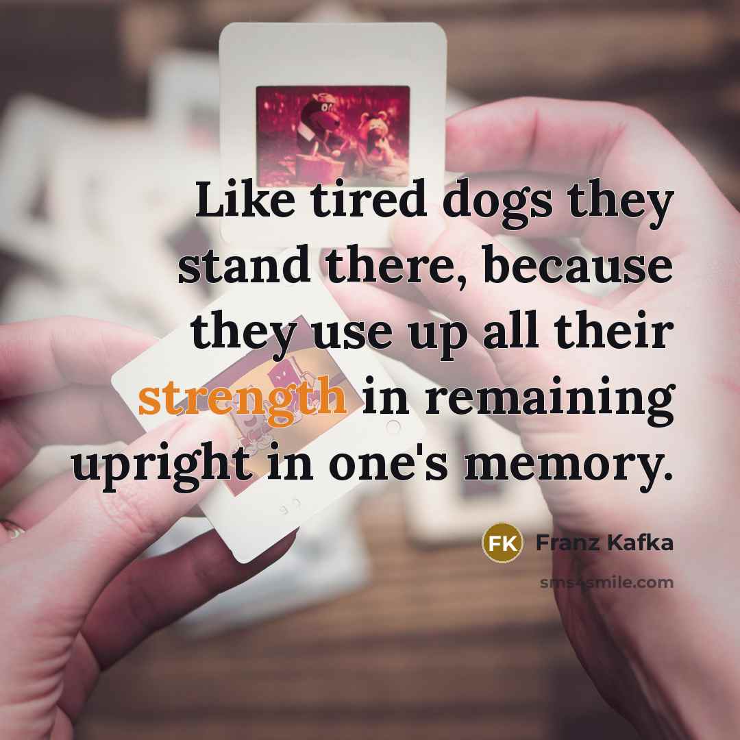 “Like tired dogs they stand there, because they use up…” quote by Franz Kafka