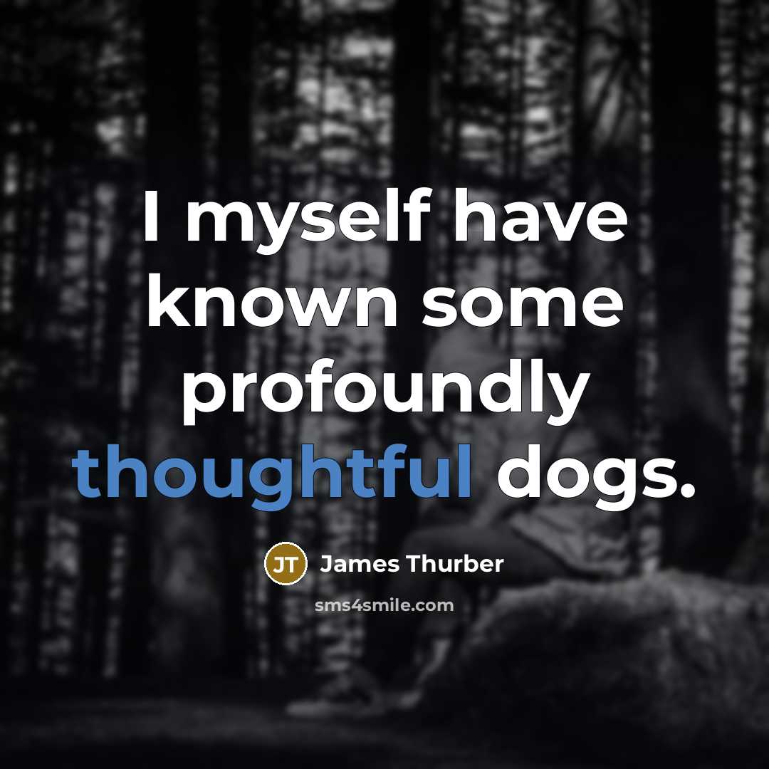 “I myself have known some profoundly thoughtful dogs.…” quote by James Thurber