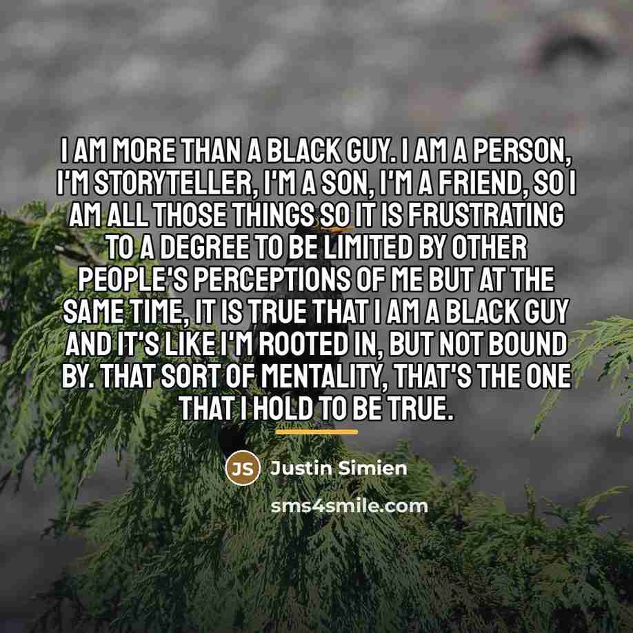 “I am more than a black guy. I am a…” quote by Justin Simien