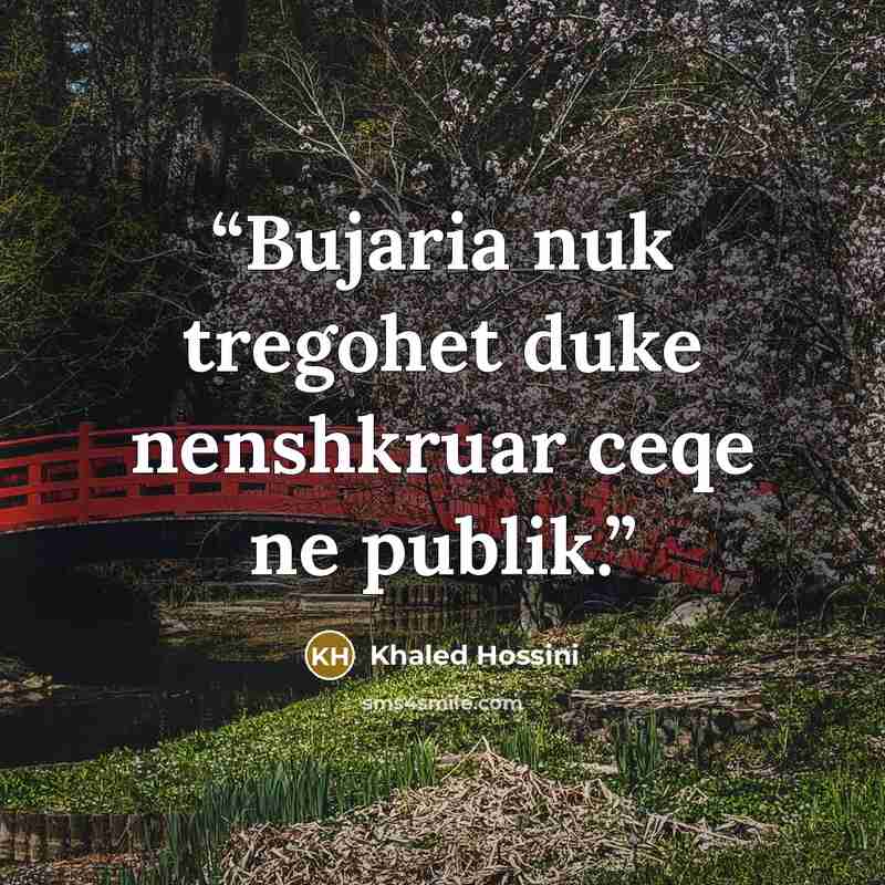 “Bujaria nuk tregohet duke nenshkruar ceqe ne publik.” quote by Khaled Hossini