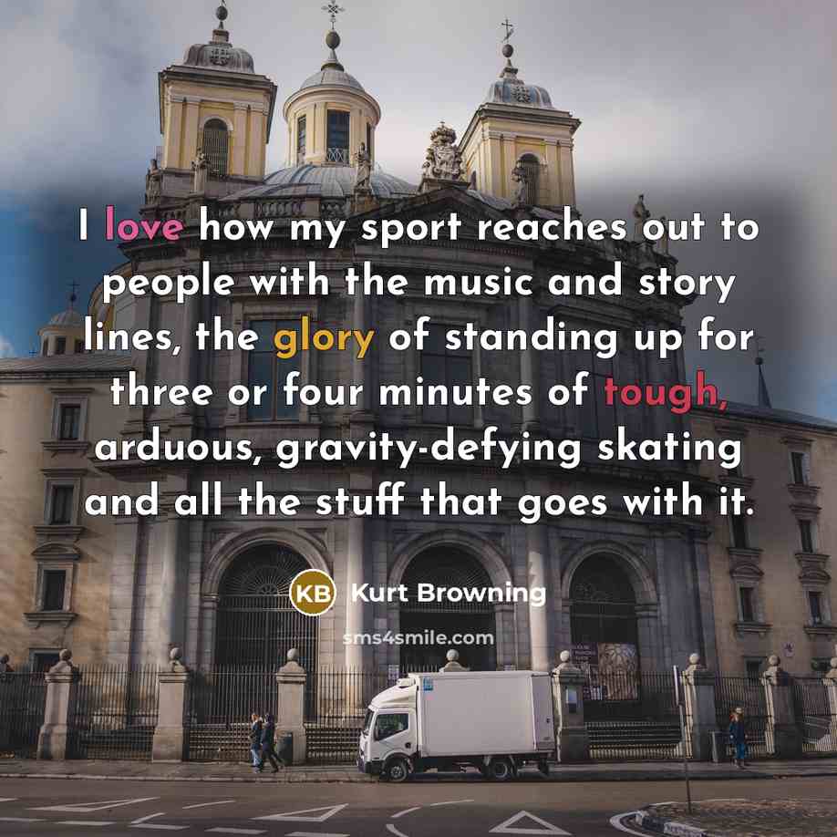 “I love how my sport reaches out to people with…” quote by Kurt Browning