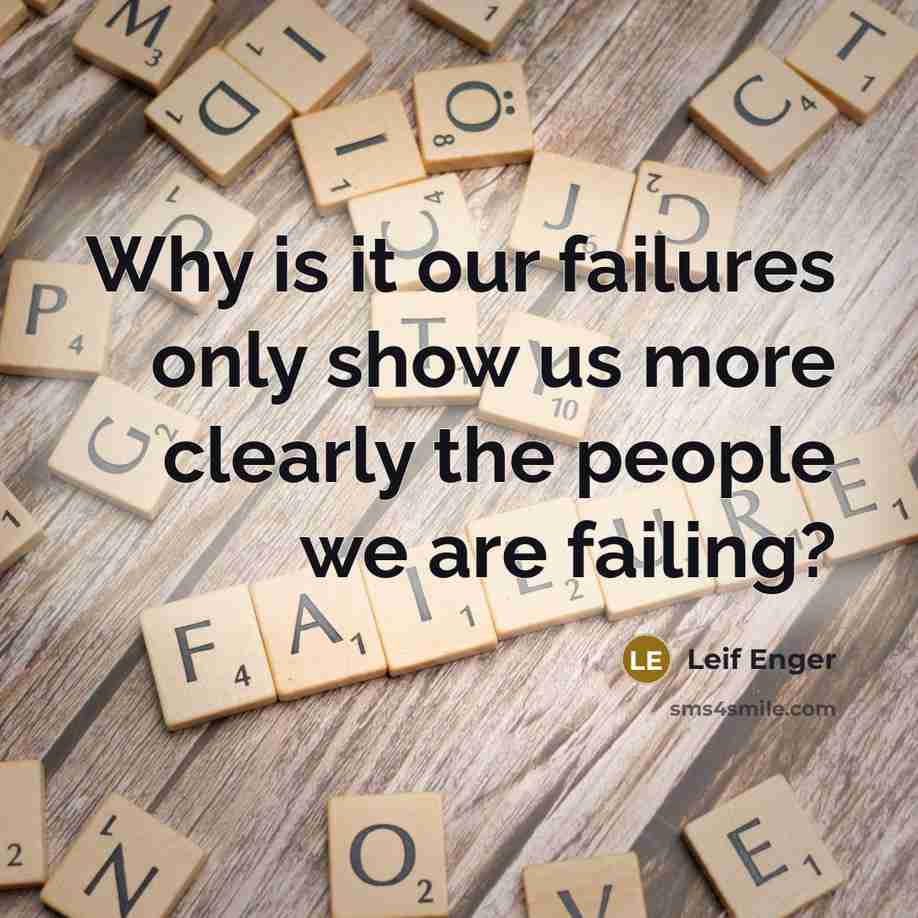“Why is it our failures only show us more clearly…” quote by Leif Enger
