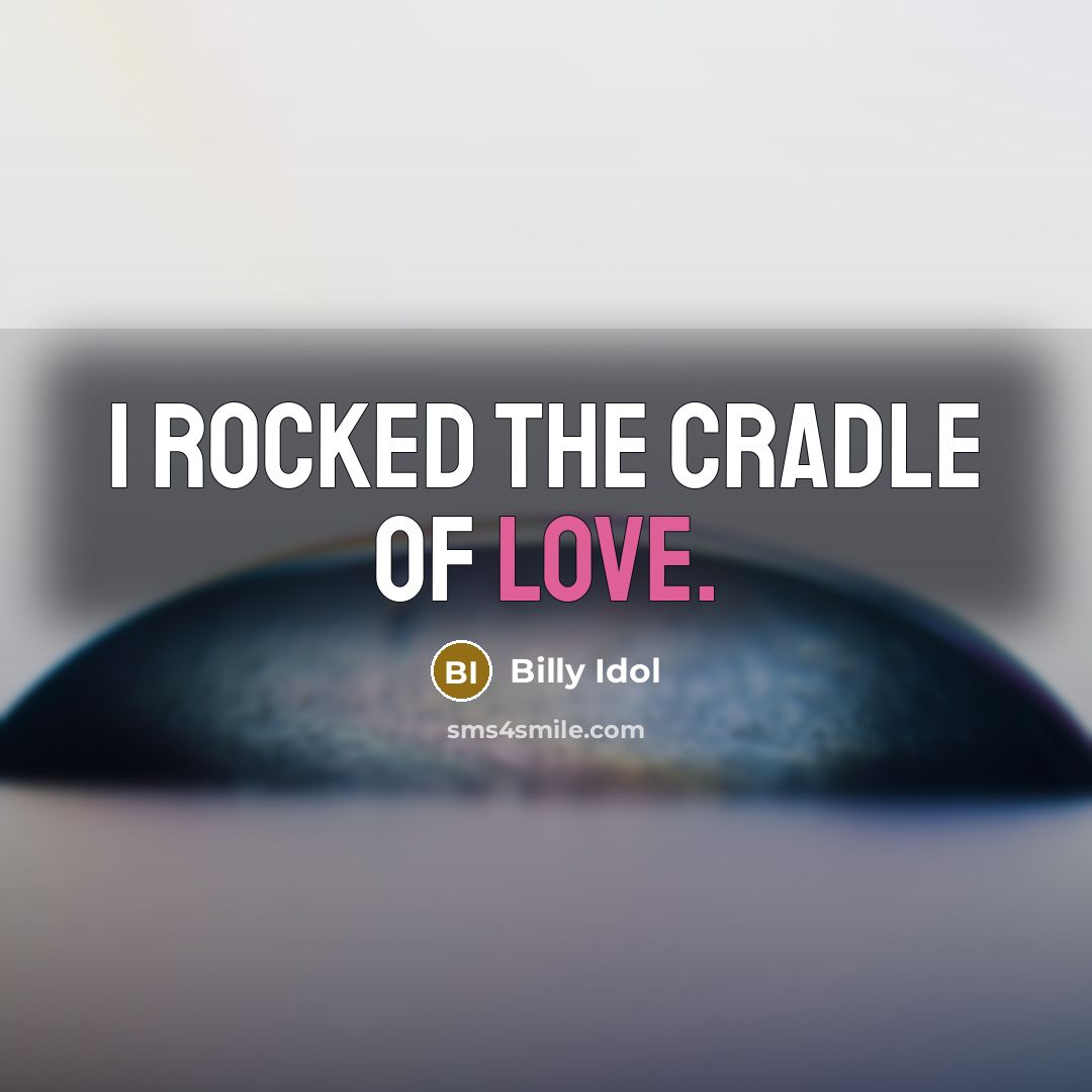 “I rocked the cradle of love.…” quote by Billy Idol