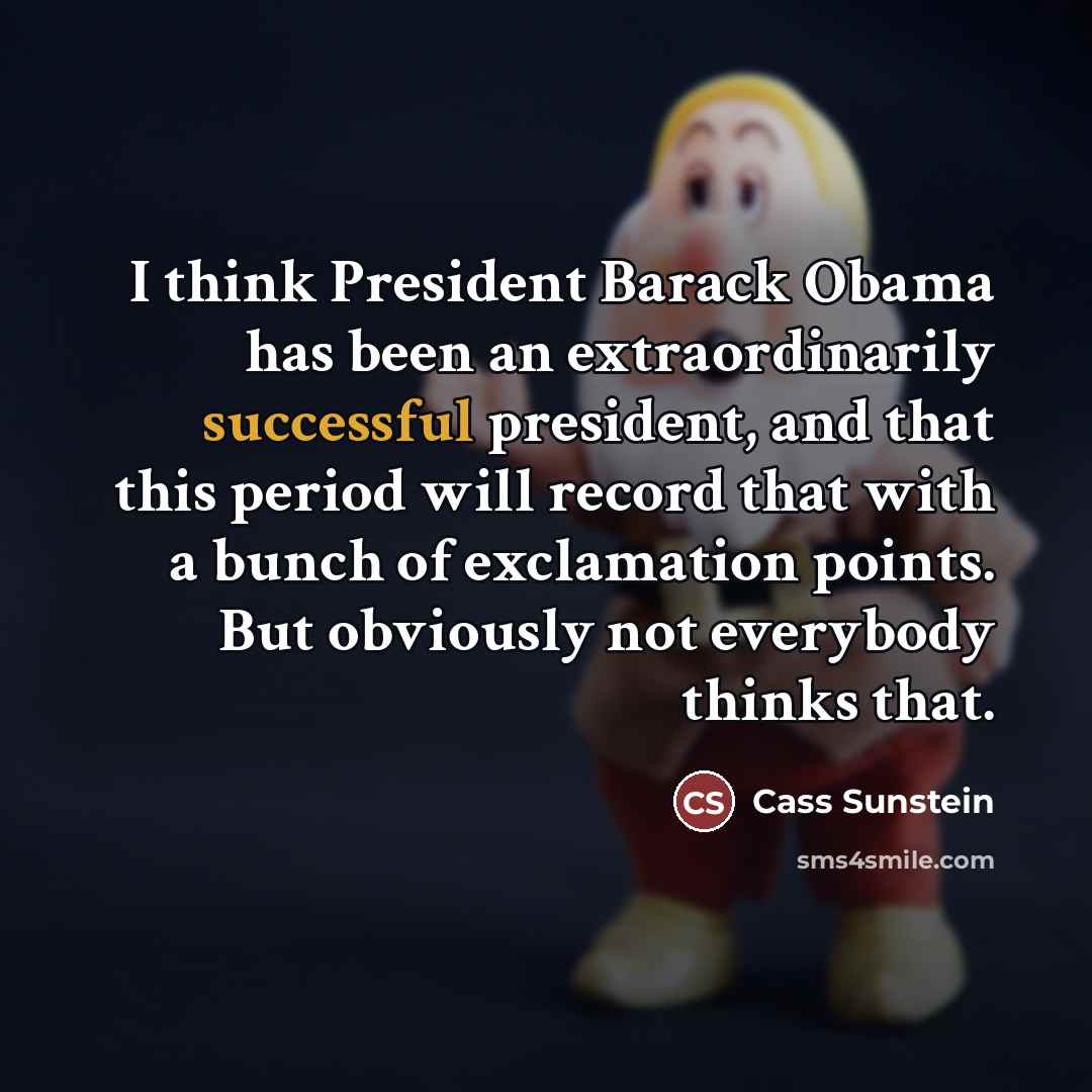 “I think President Barack Obama has been an extraordinarily successful…” quote by Cass Sunstein