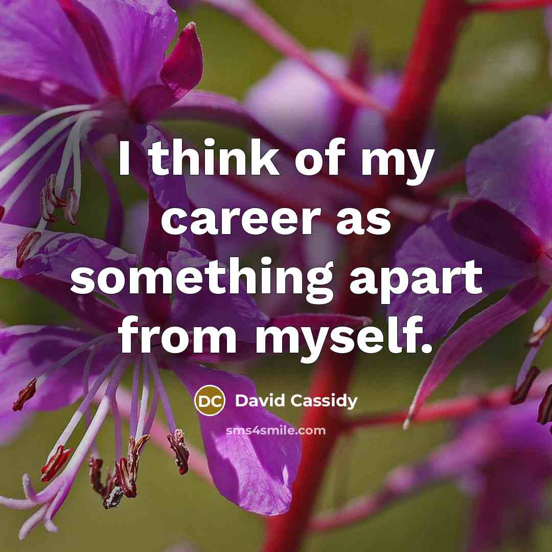 “I think of my career as something apart from myself.” quote by David Cassidy
