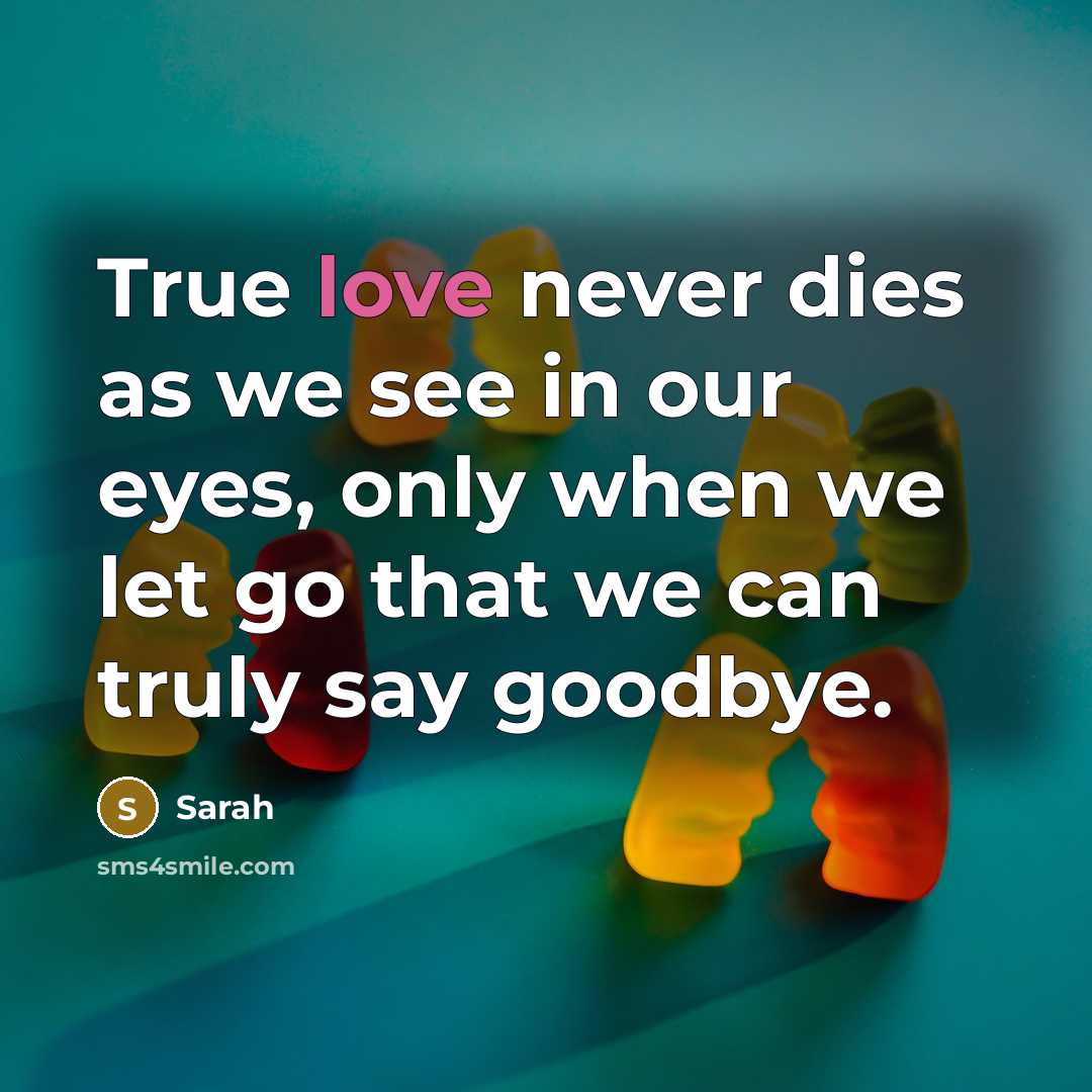 “True love never dies as we see in our eyes,…” quote by Sarah
