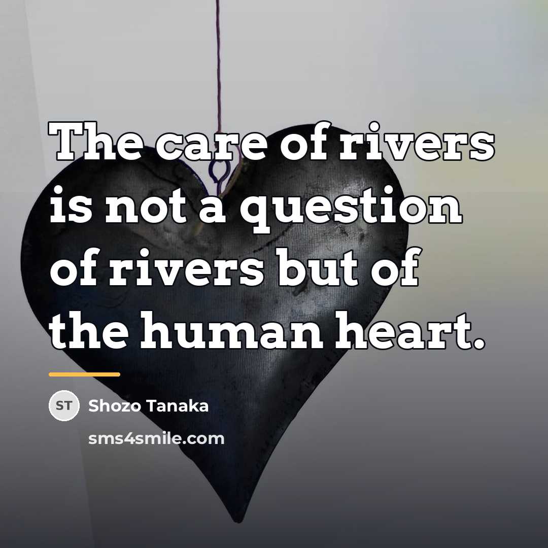 “The care of rivers is not a question of rivers…” quote by Shozo Tanaka