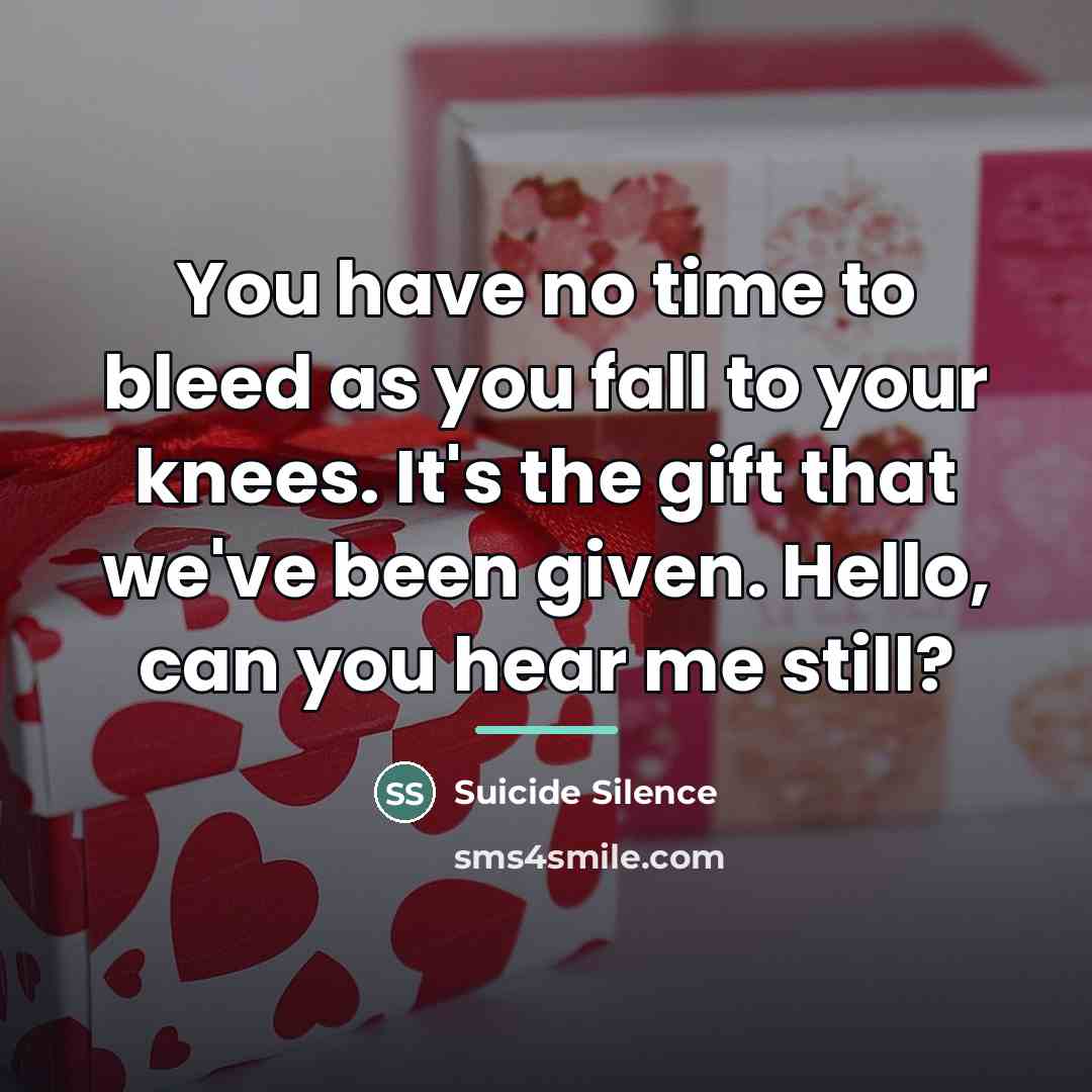“You have no time to bleed as you fall to…” quote by Suicide Silence