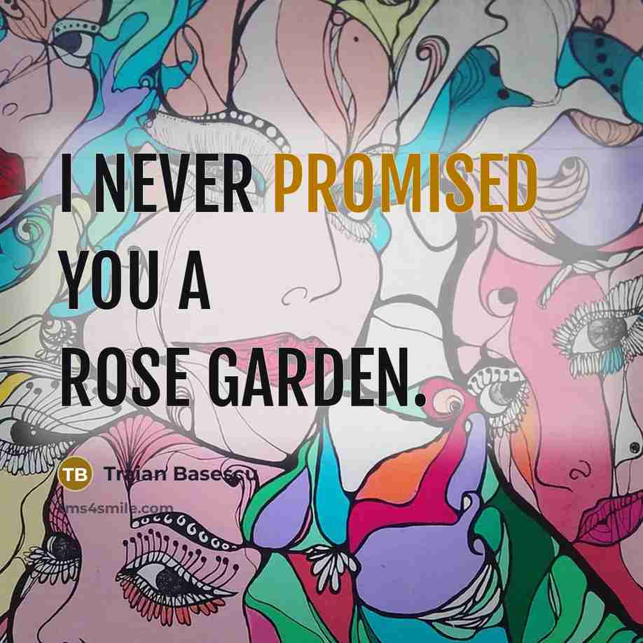 “I never promised you a rose garden.” quote by Traian Basescu