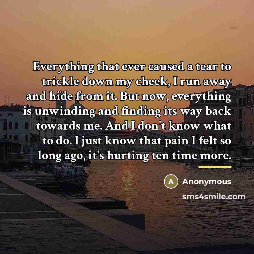 “Everything that ever caused a tear to trickle down my…” quote by Anonymous