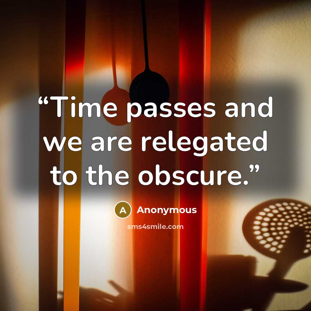 “Time passes and we are relegated to the obscure.” quote by Anonymous