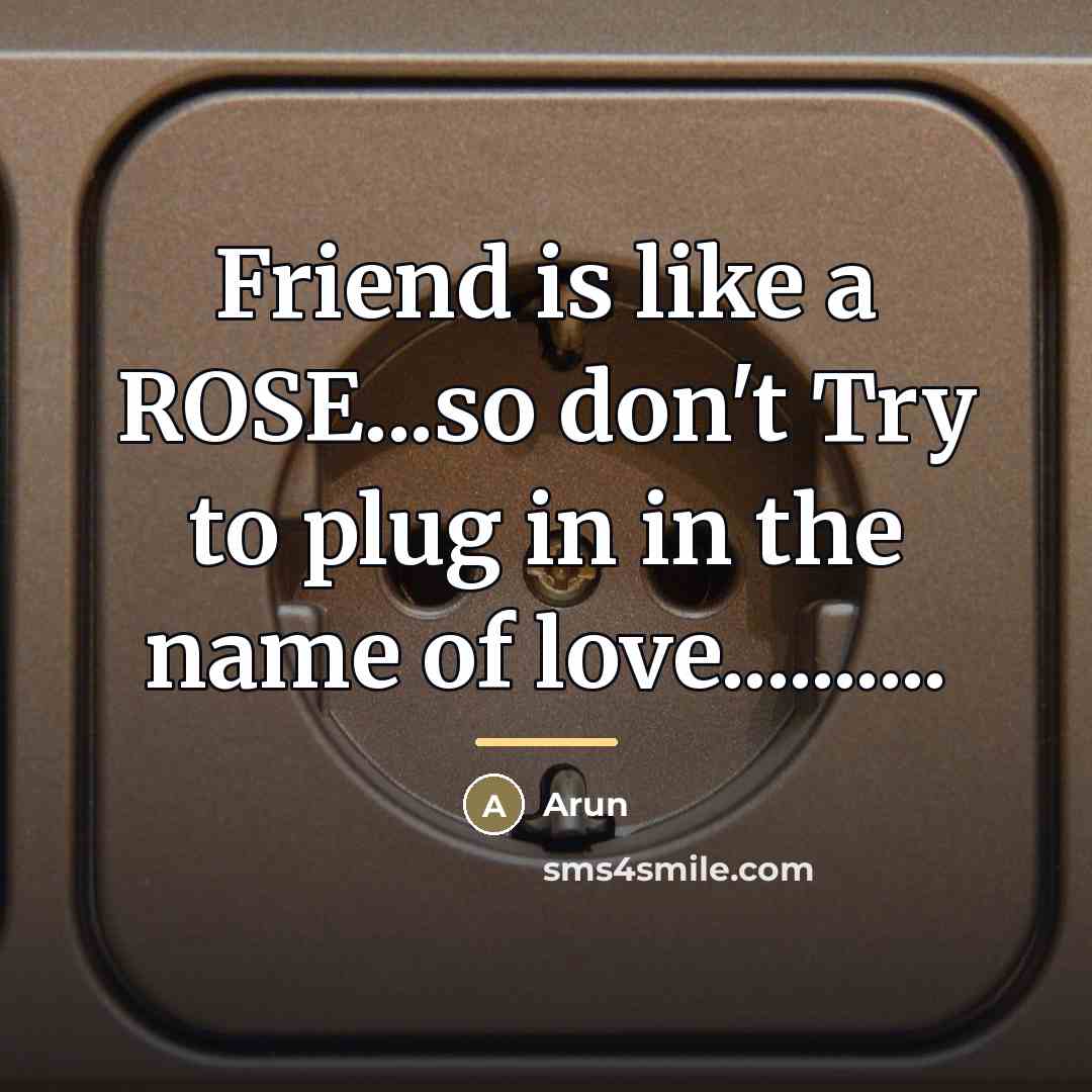 “Friend is like a ROSE...so don't Try to plug in…” quote by Arun