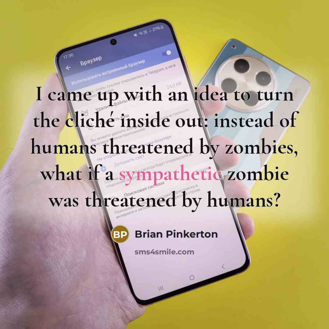 “I came up with an idea to turn the cliché…” quote by Brian Pinkerton