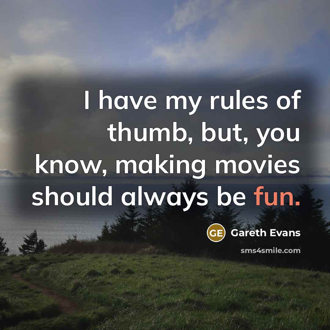 “I have my rules of thumb, but, you know, making…” quote by Gareth Evans
