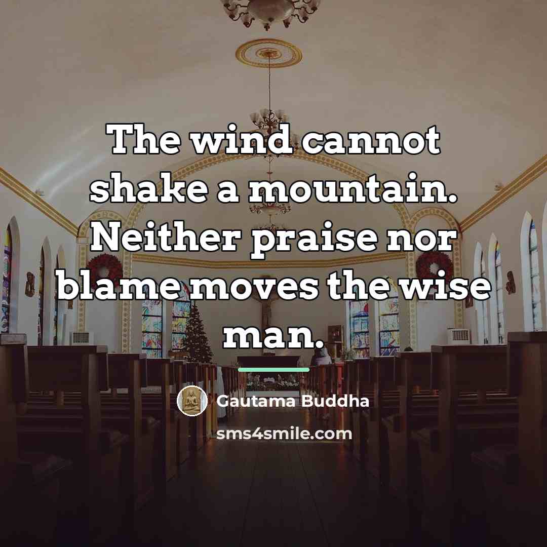 “The wind cannot shake a mountain. Neither praise nor blame…” quote by Gautama Buddha